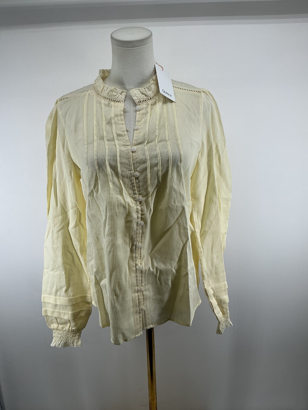 Organic Textured Cotton Peasant Blouse